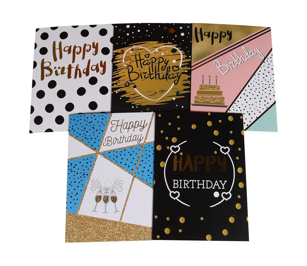 20x Gold Embellished Birthday Cards