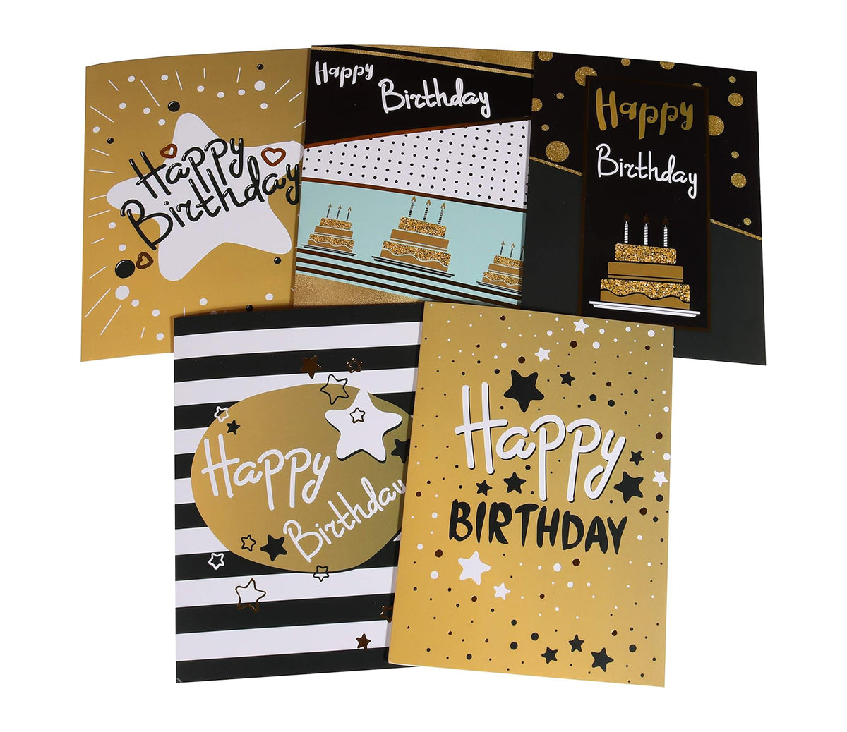20x Gold Embellished Birthday Cards