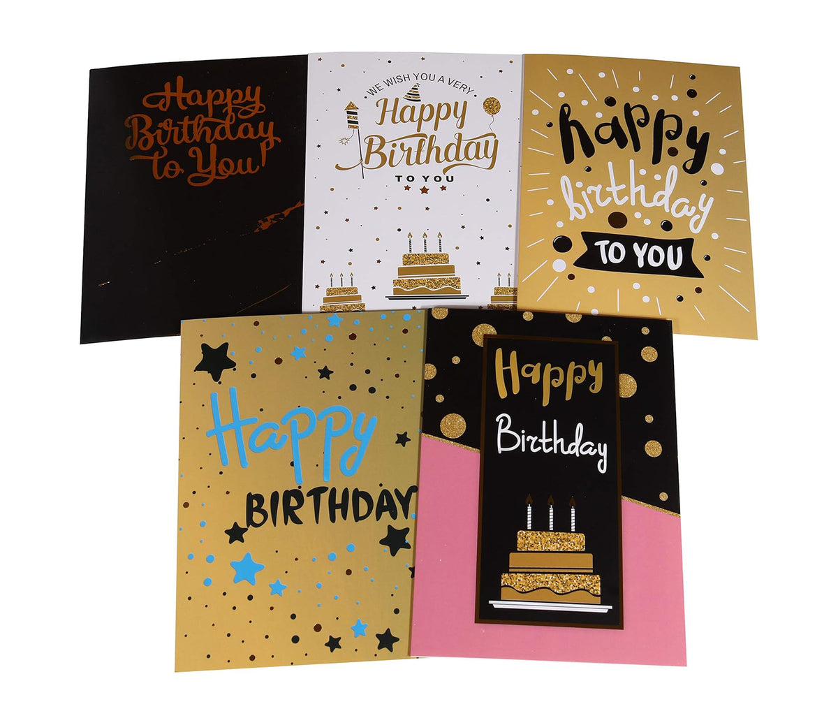 20x Gold Embellished Birthday Cards