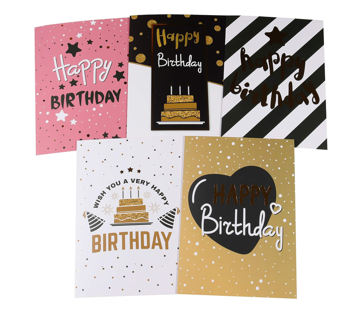 20x Gold Embellished Birthday Cards