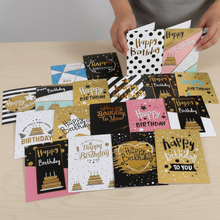 20x Gold Embellished Birthday Cards