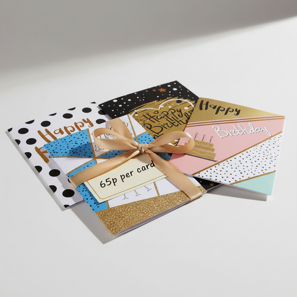 20x Gold Embellished Birthday Cards